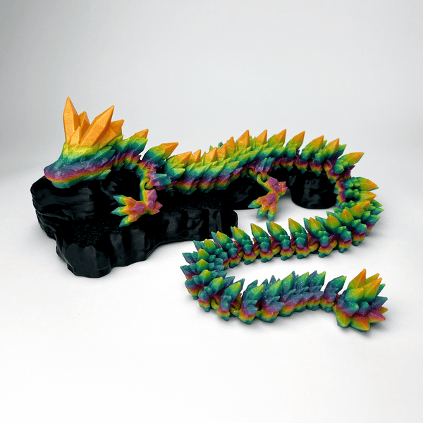 3D Printed Adult Dragon - Crystal Dragon Articulated Fidget