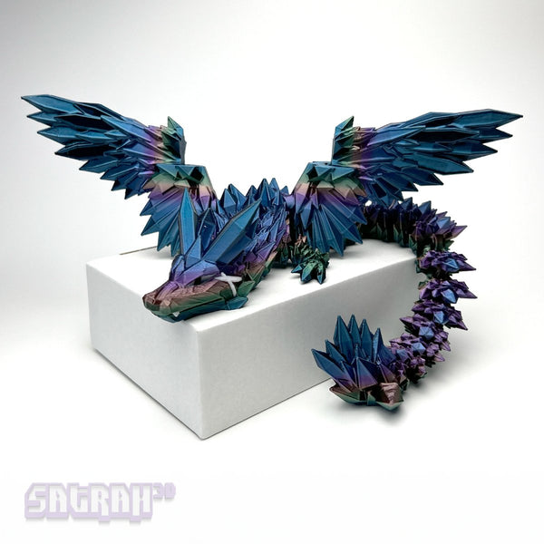 3D Printed Adult Dragon - Crystal Wing Articulated Dragon