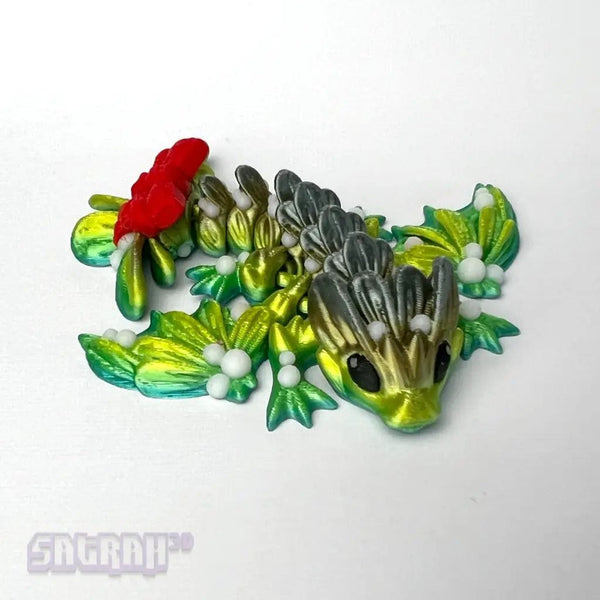 3D Printed Baby Dragon - Mini Christmas Dragon Fidget