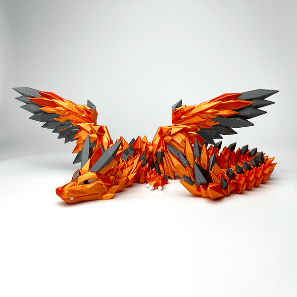 3D Printed Adult Dragon - Premium Crystal Wing Articulated Dragon