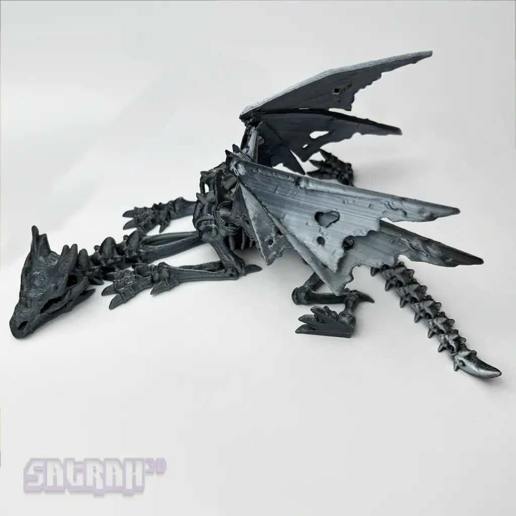 Wraithwing Dragon | Articulated Skeleton Dragon Fidget | Satrah 3D