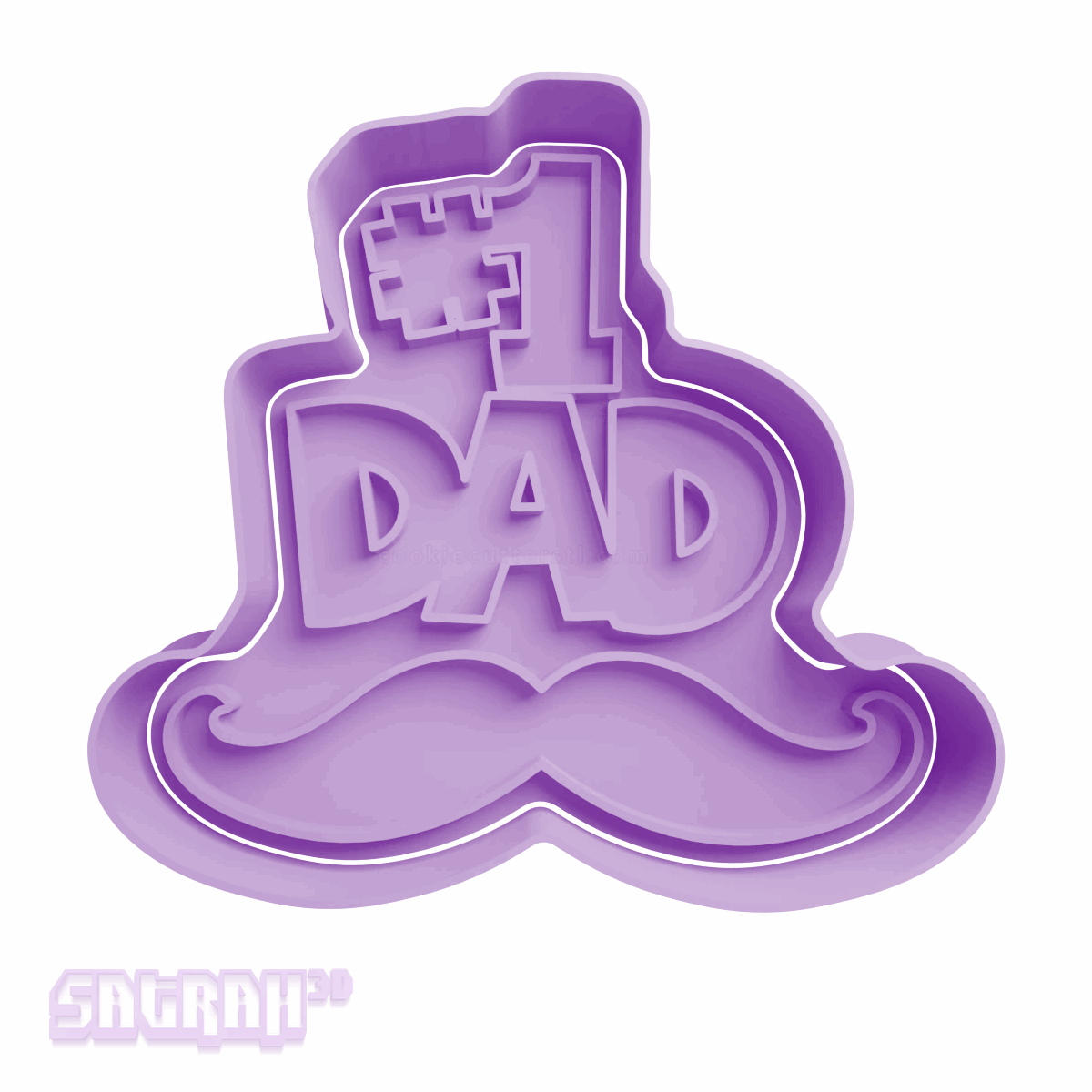 #1 Dad Moustache Cookie Cutter - Satrah 3D