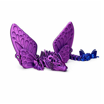 Butterfly Articulated Dragon in Blue Purple, 3D printed by Satrah 3D