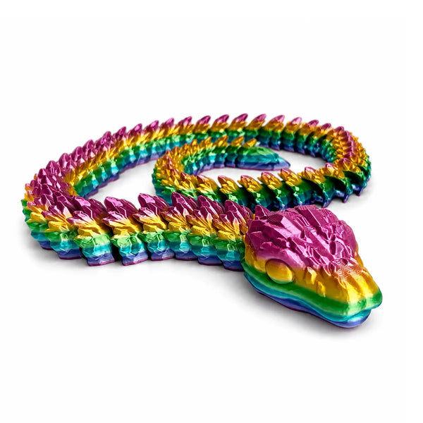 Crystal Snake Articulated Fidget — 3D printed articulated animal handmade in Lake Macquarie, NSW by Satrah 3D