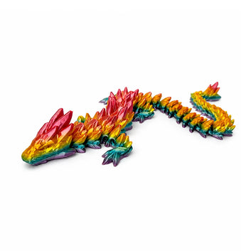 Gemstone Articulated Dragon in Sherbet, 3D printed by Satrah 3D