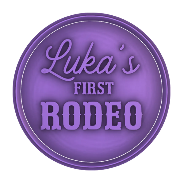 Custom First Rodeo Circle Cookie Cutter – Western Cookie Cutter & Stamp from Yeehaw Bakes