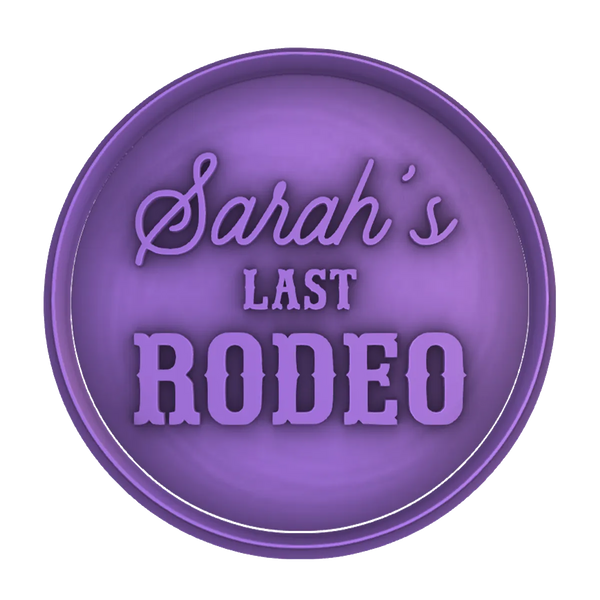 Custom Last Rodeo Circle Cookie Cutter – Western Cookie Cutter & Stamp from Yeehaw Bakes
