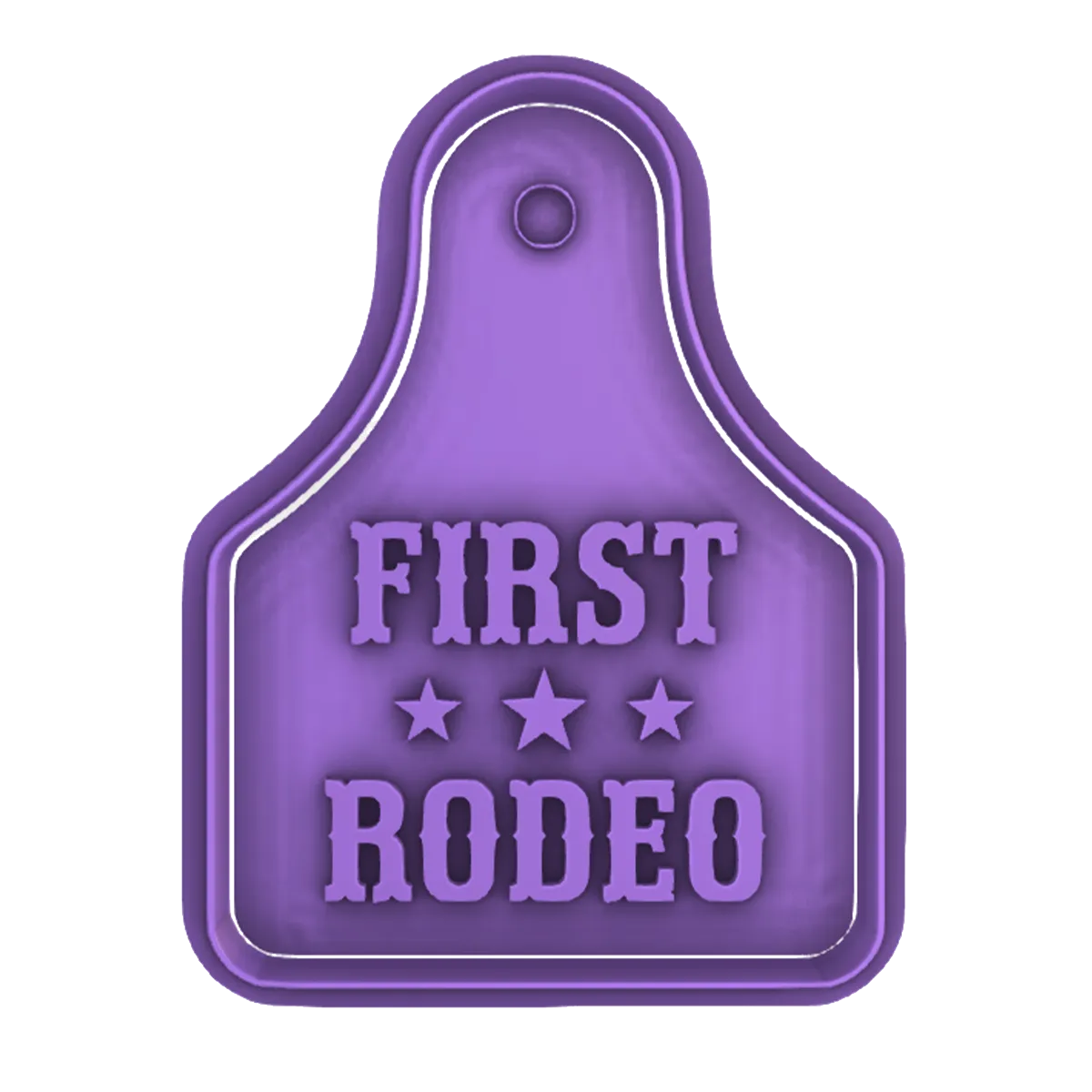 First Rodeo Cattle Tag Cookie Cutter