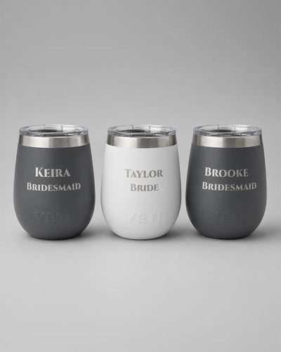 Personalised Bridesmaid Tumblers, laser engraved Yeti by Satrah 3D