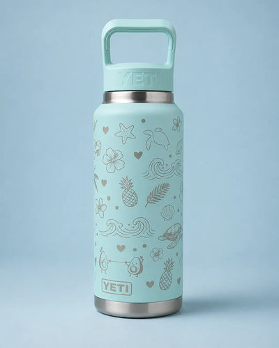 Sea Themed Full Wrap, laser engraved Yeti by Satrah 3D