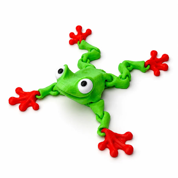 Flexi Frog — 3D printed articulated fidget handmade in Lake Macquarie, NSW by Satrah 3D