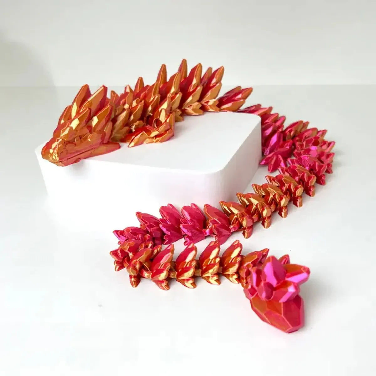 Gemstone Articulated Dragon, 3D printed flexi fidget toy by Satrah 3D