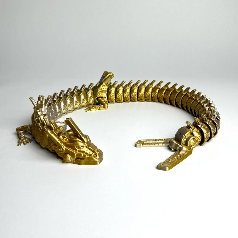 Mecha Articulated Dragon, 3D printed robotic flexi fidget by Satrah 3D