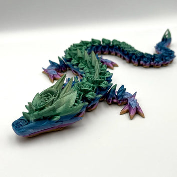 Rose Dragon Articulated Fidget, 3D printed flexi toy by Satrah 3D