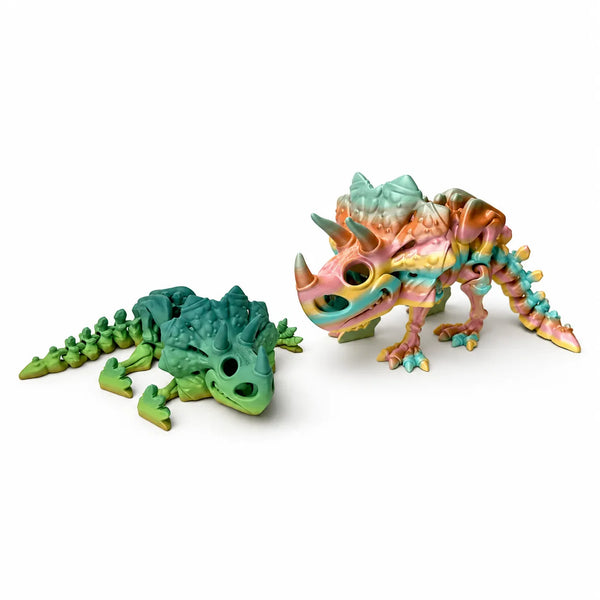 Triceratops Flexi Skeleton — 3D printed articulated fidget handmade in Lake Macquarie, NSW by Satrah 3D