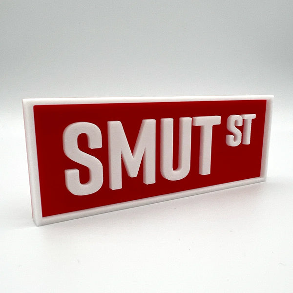 Smut St Bookshelf Sign — affordable 3D printed fidget under $10 from Satrah 3D Lake Macquarie