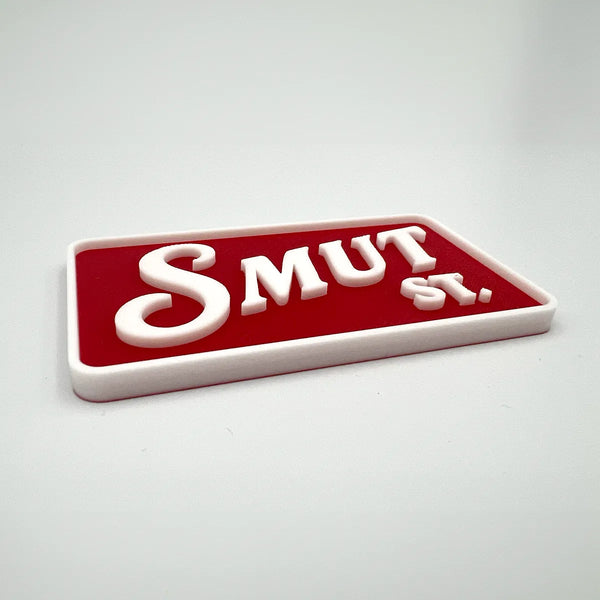 Smut St Retro Bookshelf Sign – 3D Printed Bookish Decor & Bookshelf Organisation