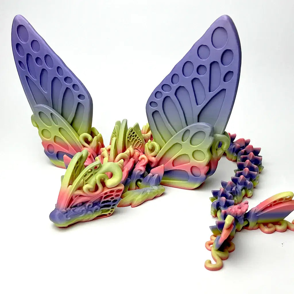 Butterfly Dragon 3D Printed Articulated Dragon Fidget | Satrah 3D