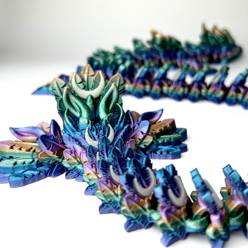 Lunar Articulated Dragon showing celestial colour scales