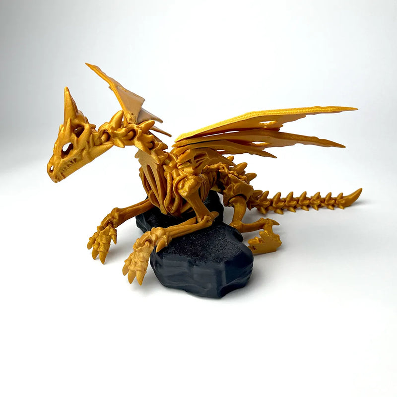 Wraithwing Skeleton Dragon Fidget, 3D printed articulated flexi by Satrah 3D