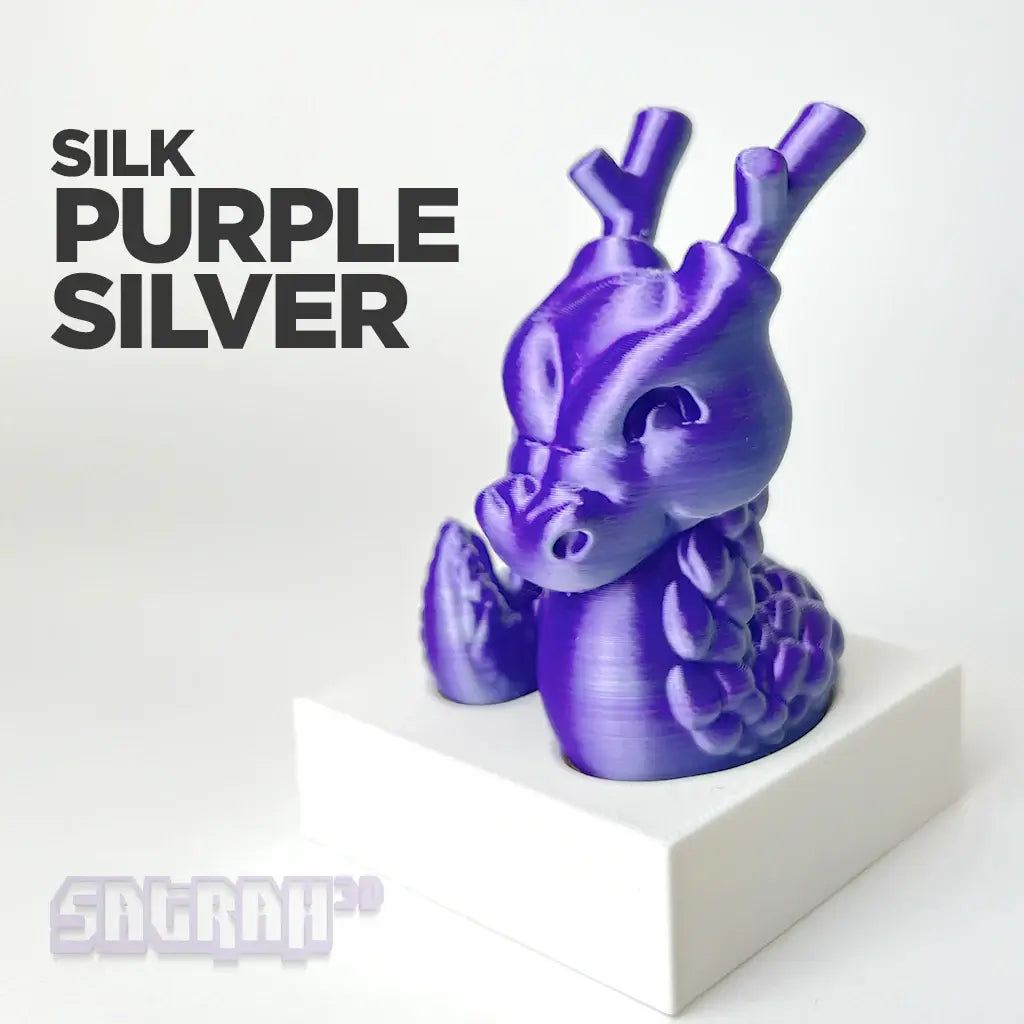 Satrah 3D Colour Option | Dual Silk Purple Silver