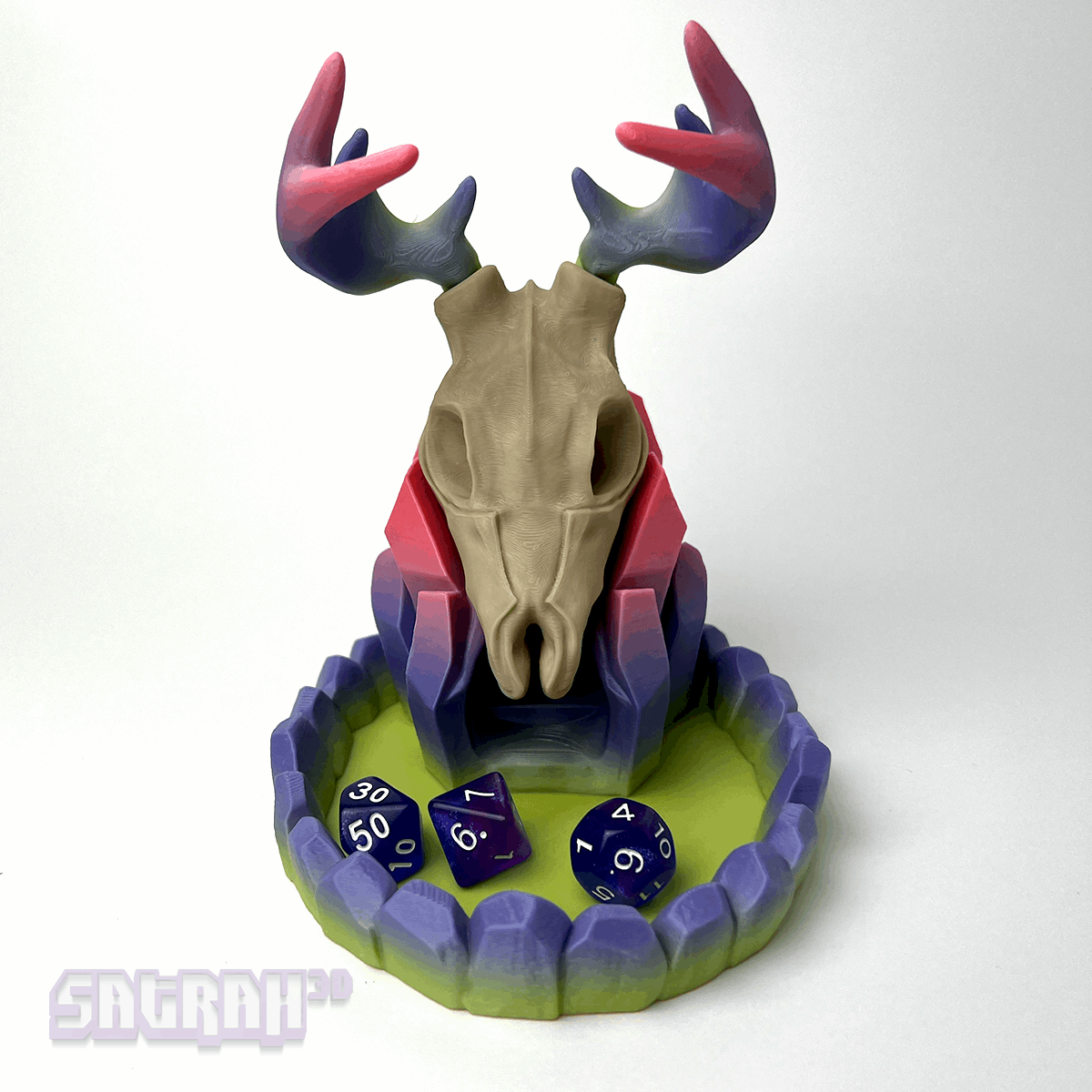 Rainbow Deer Skull Dice Tower | Satrah 3D