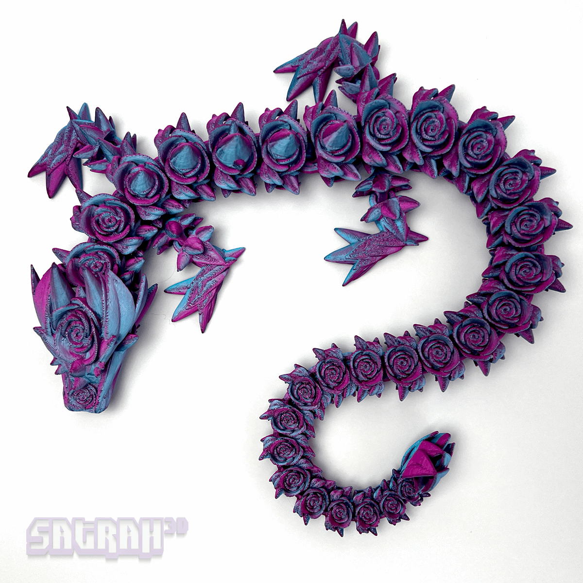 Rose Dragon | Valentines Rose Articulated Fidget | Satrah 3D