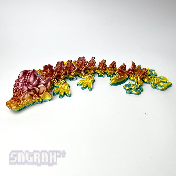 Baby Orchid Dragon Fidget — articulated 3D printed dragon handmade in Lake Macquarie, NSW by Satrah 3D