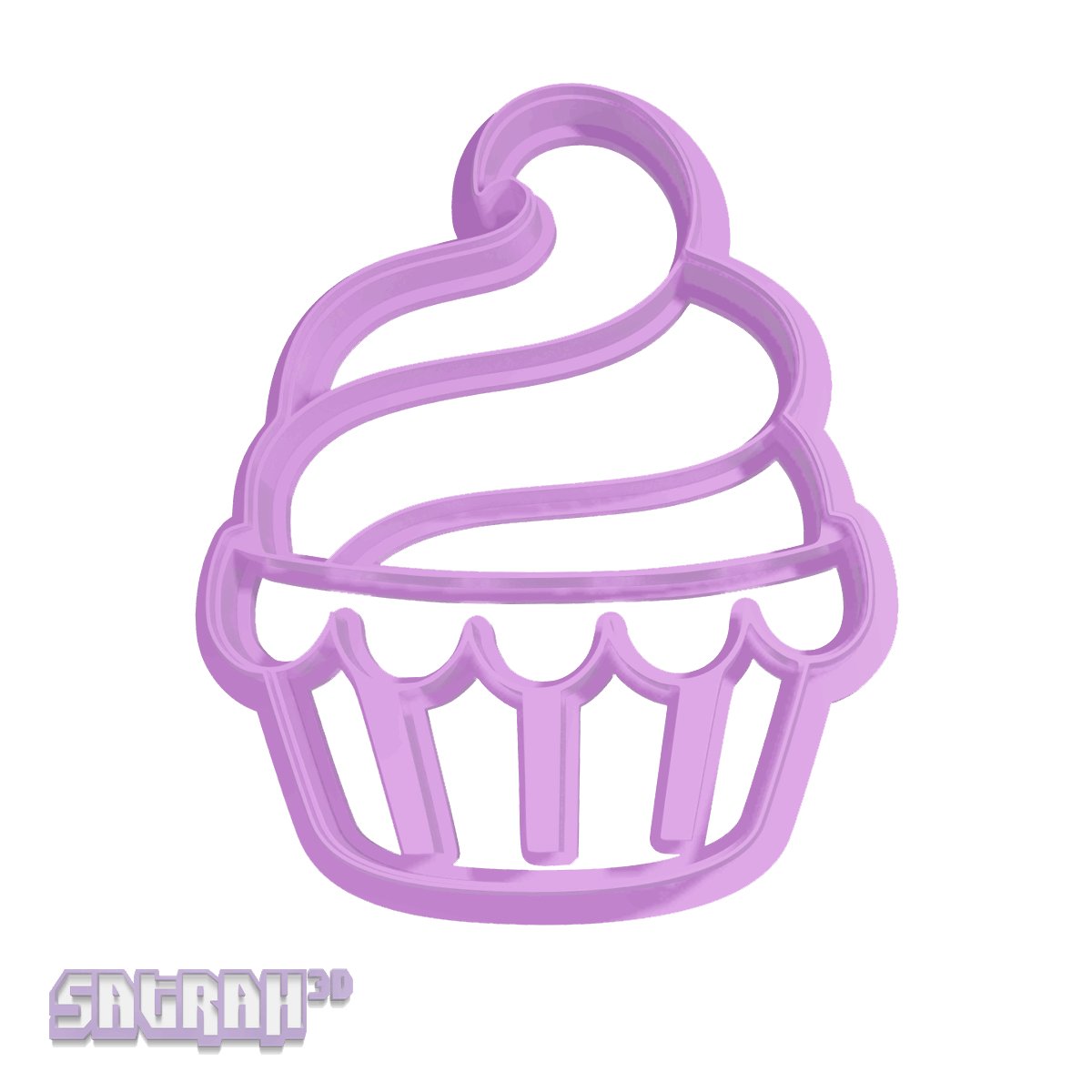 Cupcake Cookie Cutter - Satrah 3D