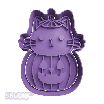 Cute Cat in a Pumpkin Cookie Cutter - Satrah 3D