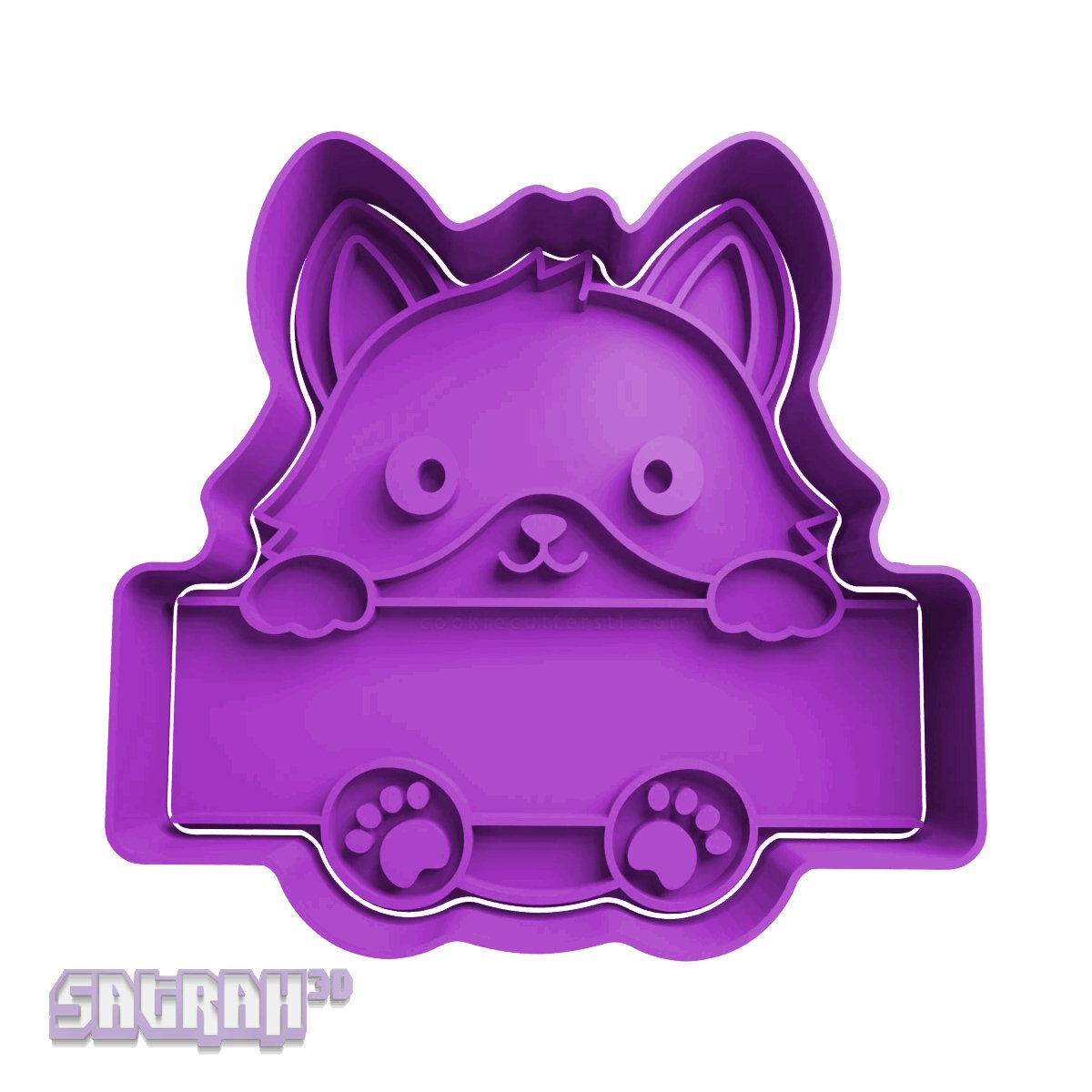 Cute Fox with Sign Cookie Cutter - Satrah 3D