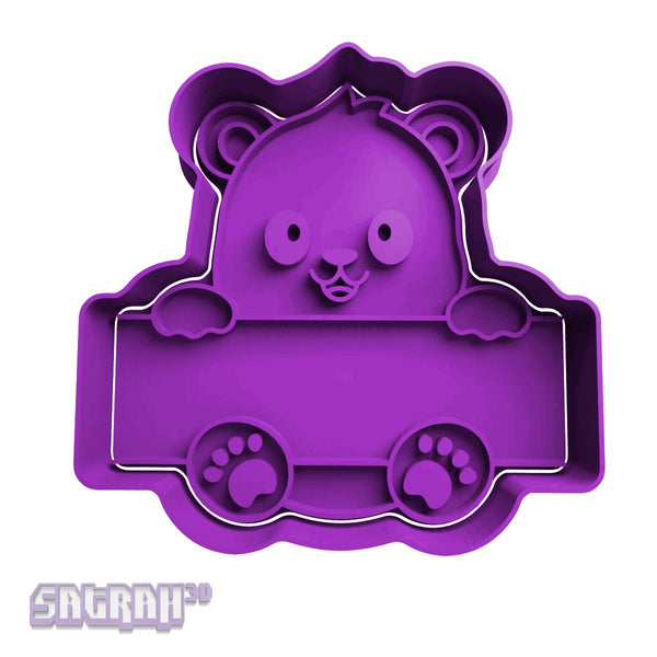 Cute Panda with Sign Cookie Cutter - Animal Cookie Cutter Australia