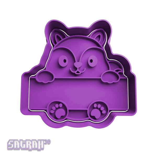 Cute Squirrel with Sign Cookie Cutter - Animal Cookie Cutter Australia
