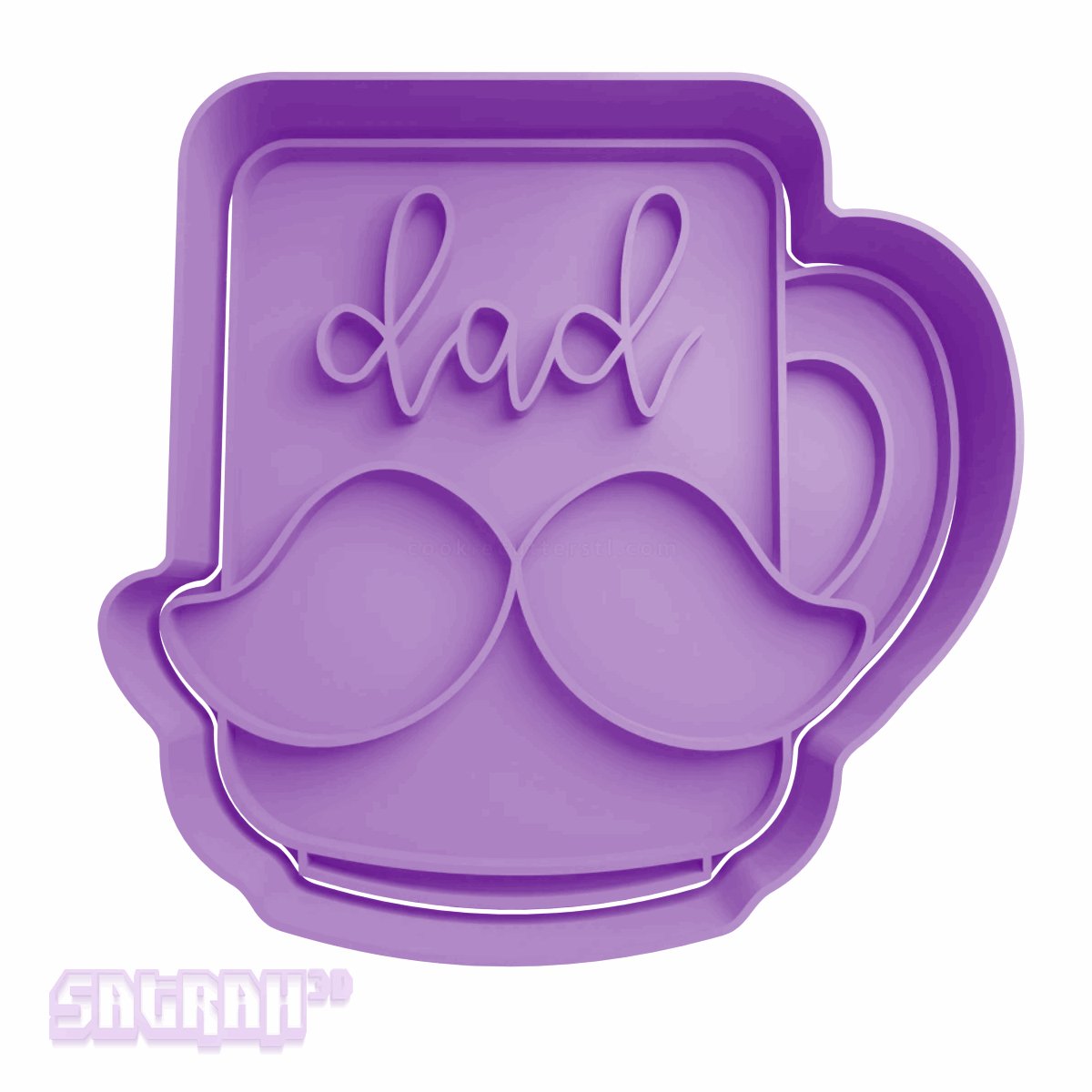 Dad Moustache Mug Cookie Cutter - Satrah 3D