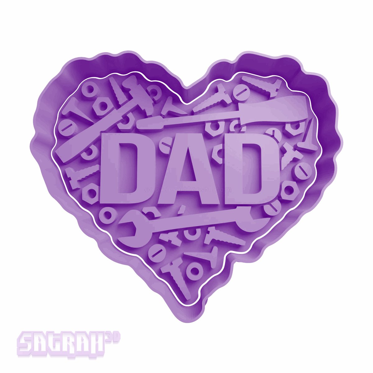 Dad Tool Heart Cookie Cutter - Satrah 3D