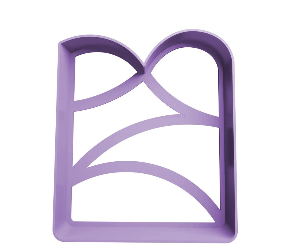 Double arch cookie cutter style 2, 3D printed in purple PLA by Satrah 3D