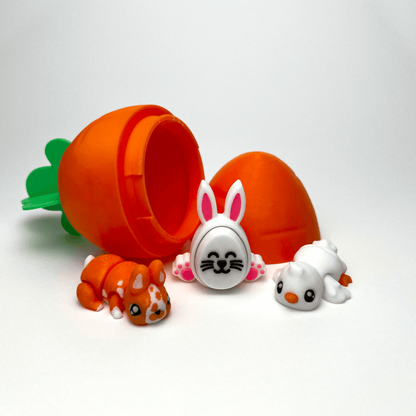 Easter Surprise Carrot – Fidget Gift Set — 3D printed articulated fidget handmade in Lake Macquarie, NSW by Satrah 3D