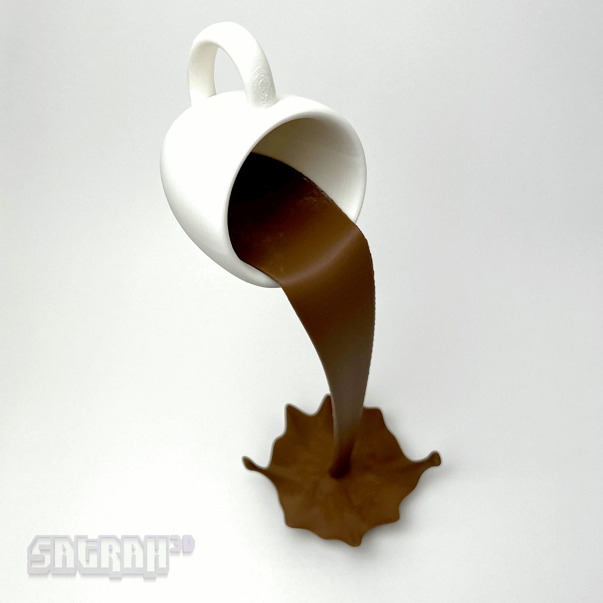 Floating Coffee Cup Illusion Sculpture - Satrah 3D