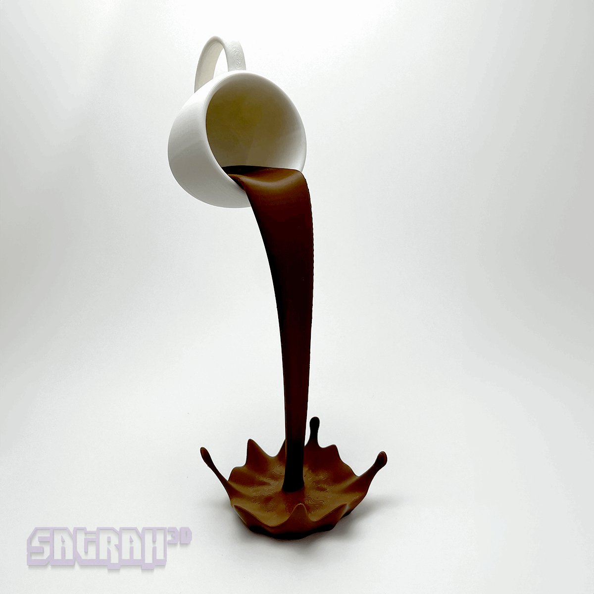 Floating Coffee Cup Illusion Sculpture - Satrah 3D