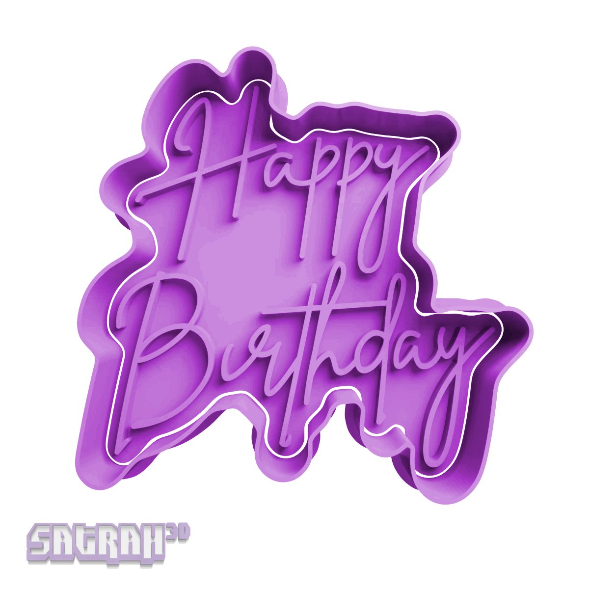 Happy Birthday Cookie Cutter - Style 3 - Satrah 3D