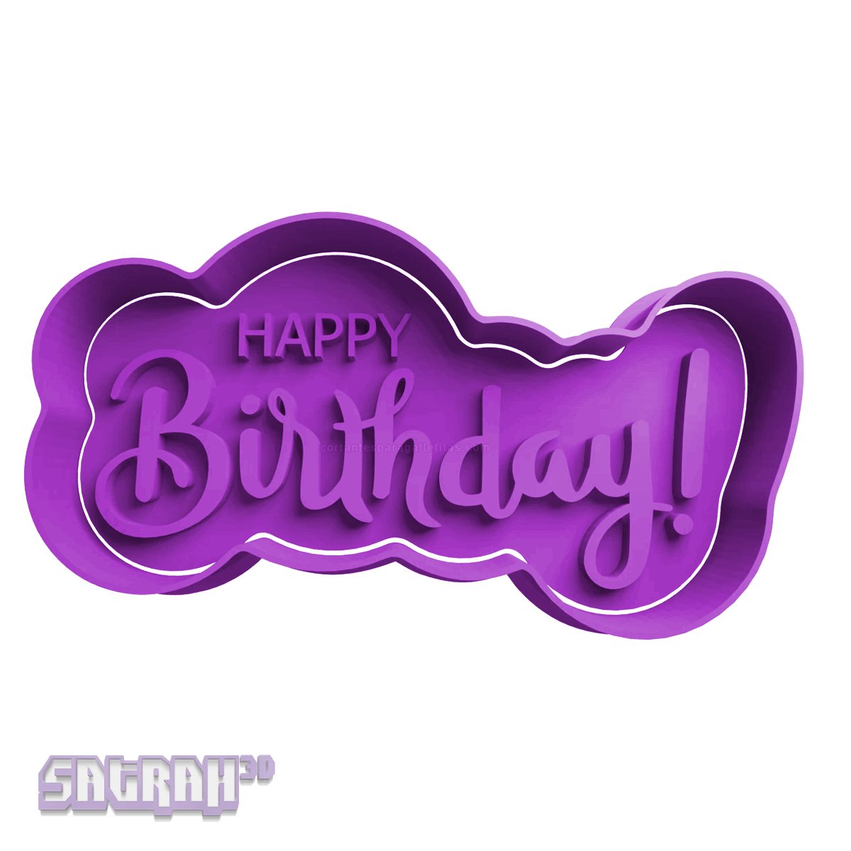 Happy Birthday Cookie Cutter - Style 4 - Satrah 3D