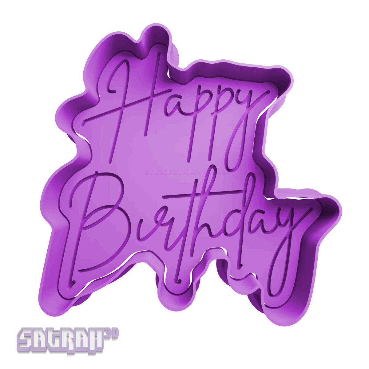 Happy Birthday Cookie Cutter - Style 5 - Satrah 3D