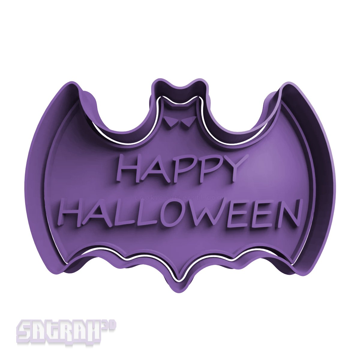 Happy Halloween Bat Cookie Cutter - Satrah 3D