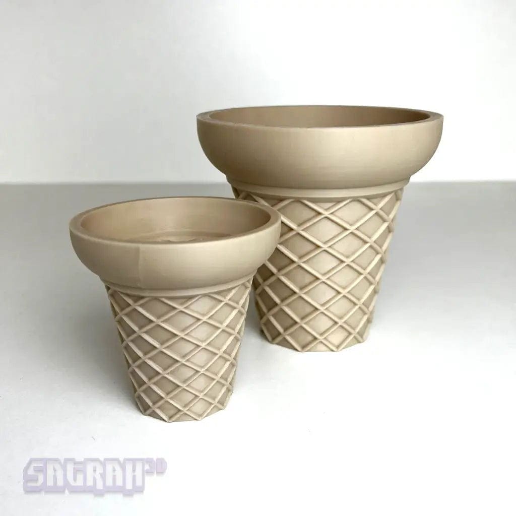 ice cream cone plant pot Delightful 3D Printed Ice Cream Cone Planters, Multiple Sizes & Colors!