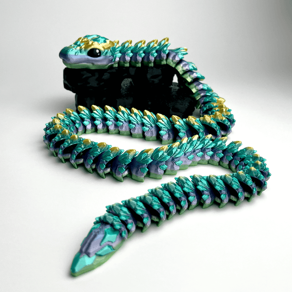 3D Printed Animal - Premium Crystal Snake Articulated Fidget