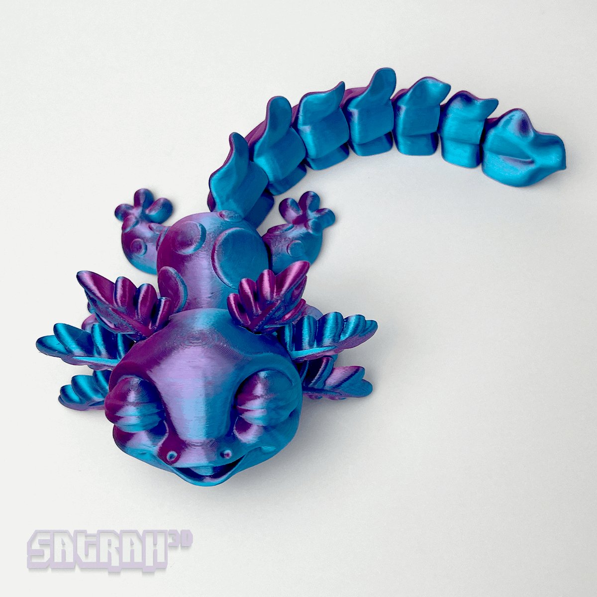 Squinting Happy Axolotl - Satrah 3D