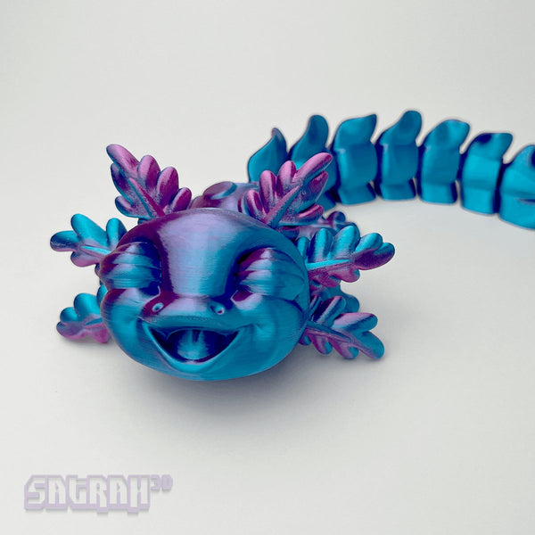 3D Printed Animal - Squinting Happy Axolotl Fidget