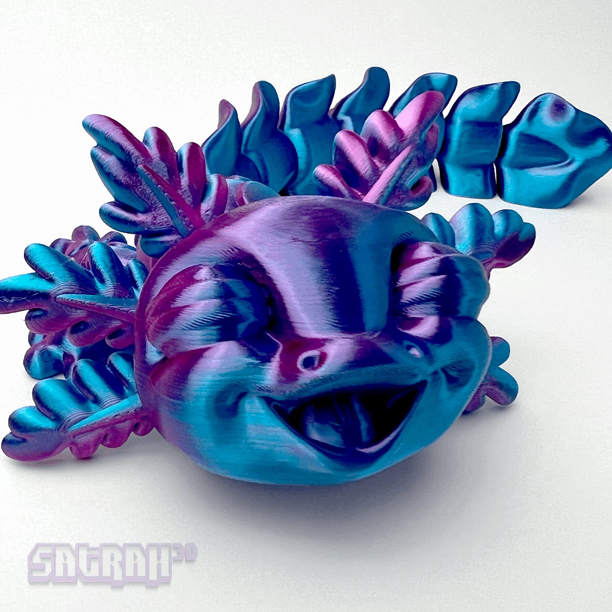 Squinting Happy Axolotl - Satrah 3D