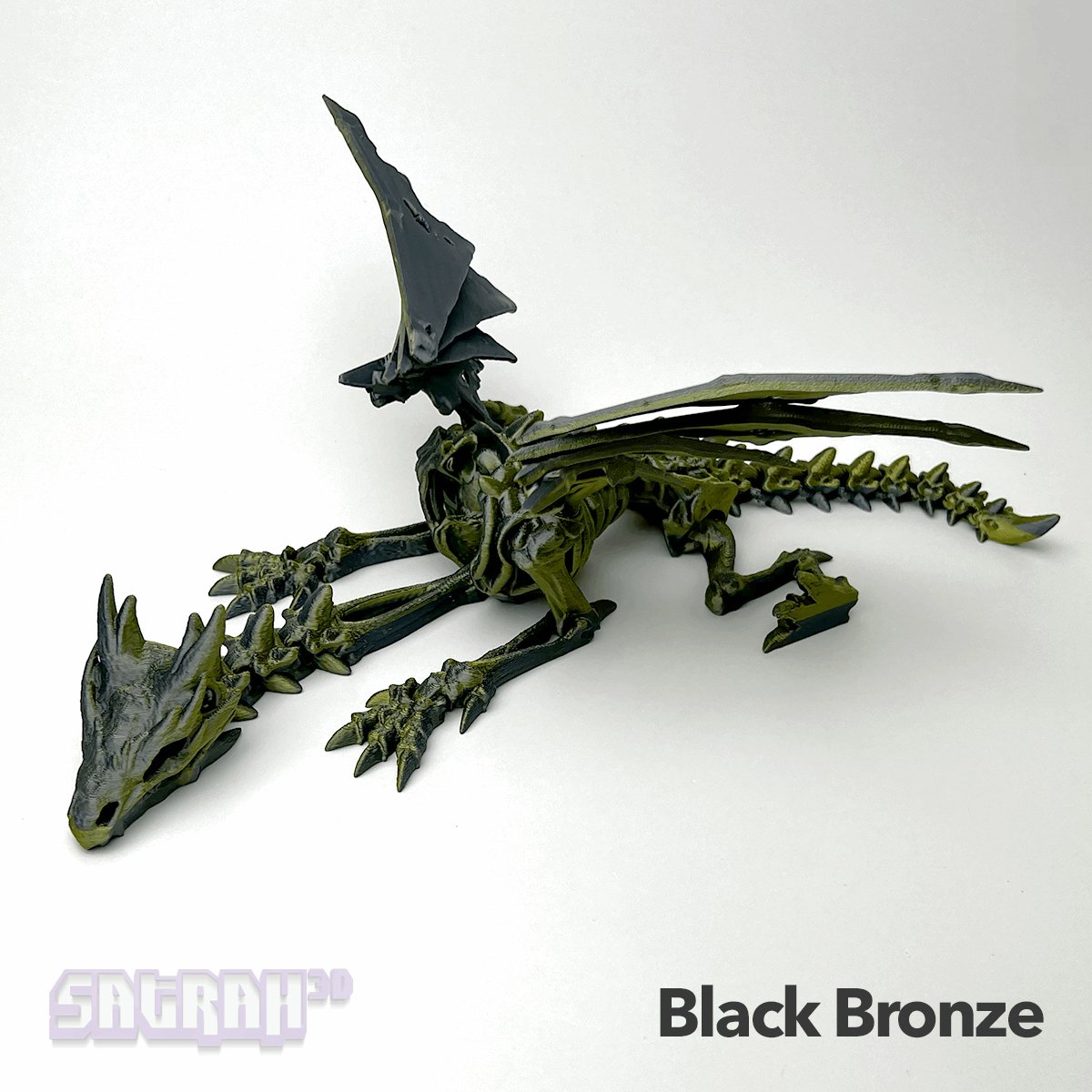 Wraithwing Dragon | Articulated Skeleton Dragon Fidget - Satrah 3D