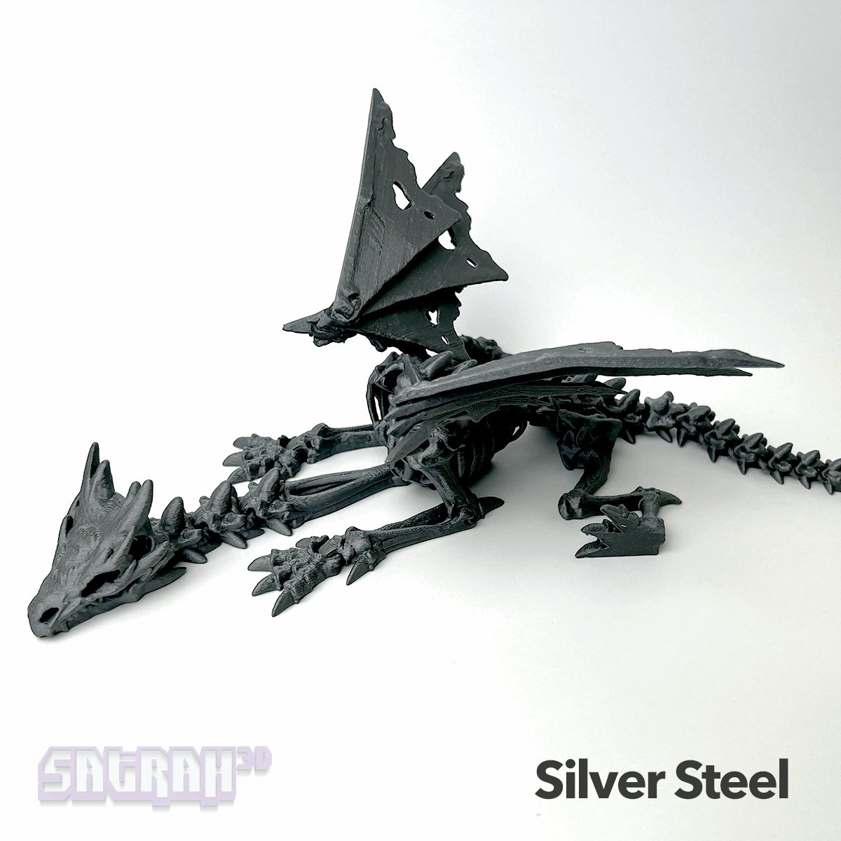 Wraithwing Dragon | Articulated Skeleton Dragon Fidget - Satrah 3D